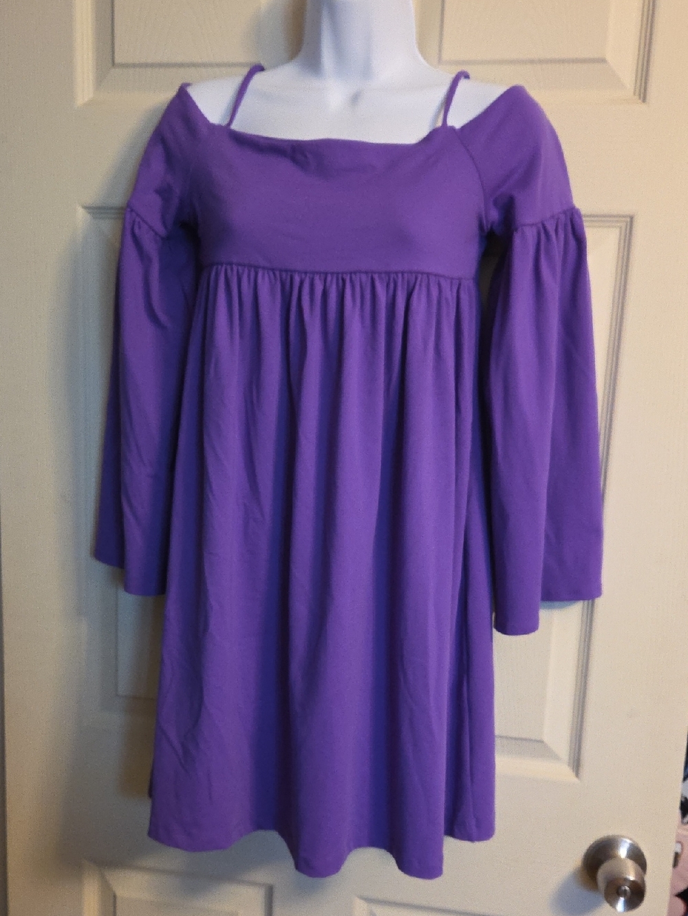 Susana Monaco Violet Off-Shoulder Babydoll Dress Small